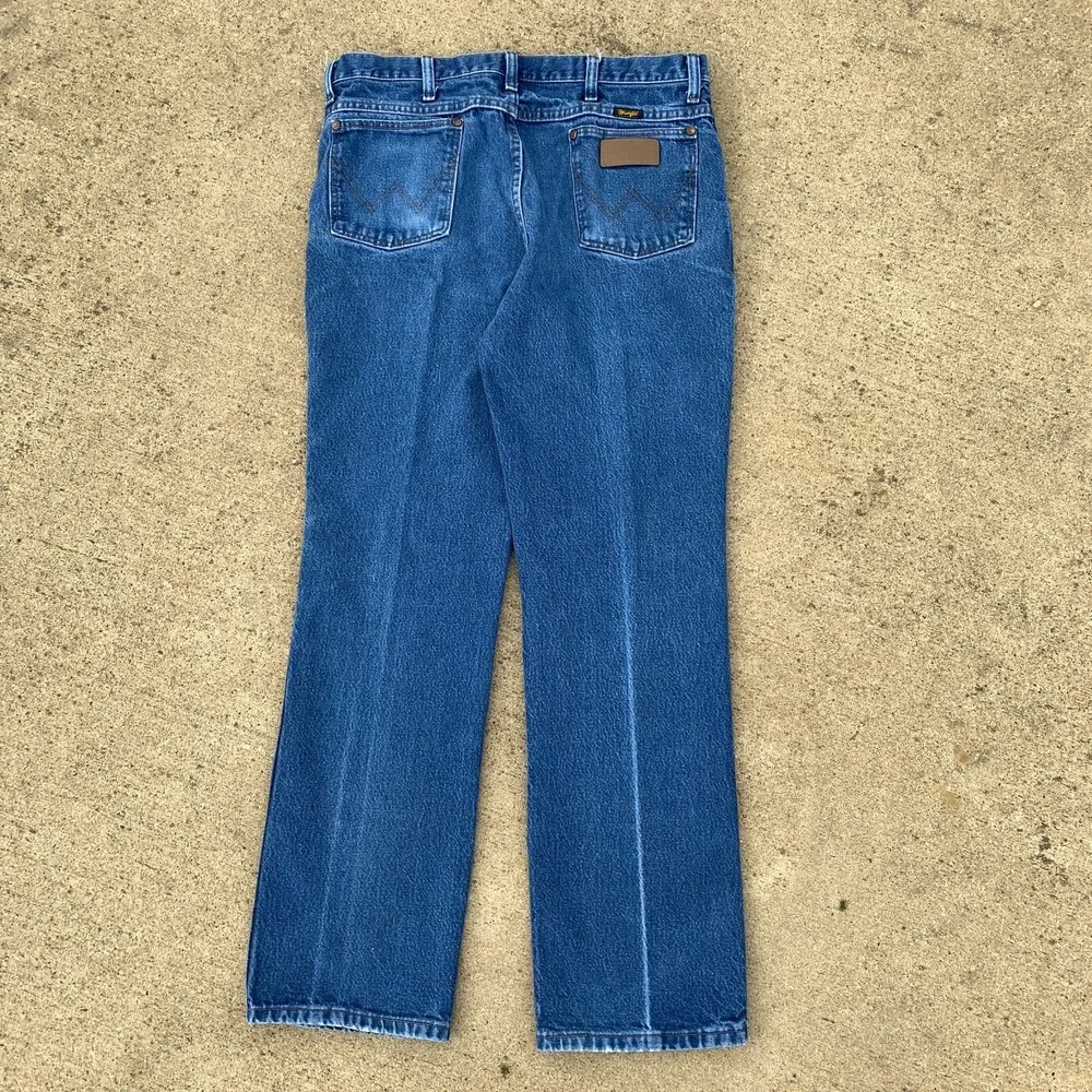 Wrangler Jeans 34x31 Blue Pants 936 Slim Cowboy Western‎ Rodeo Denim Tag 35x32